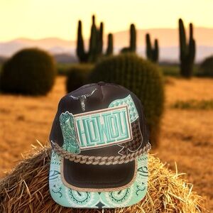 OTTO Brown & Teal Western Trucker Hat
